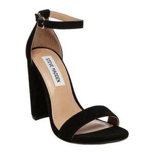 Steve Madden Carrson Black Suede Heels Sandals